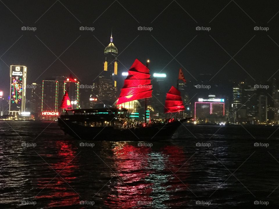 Hongkong harbor lights