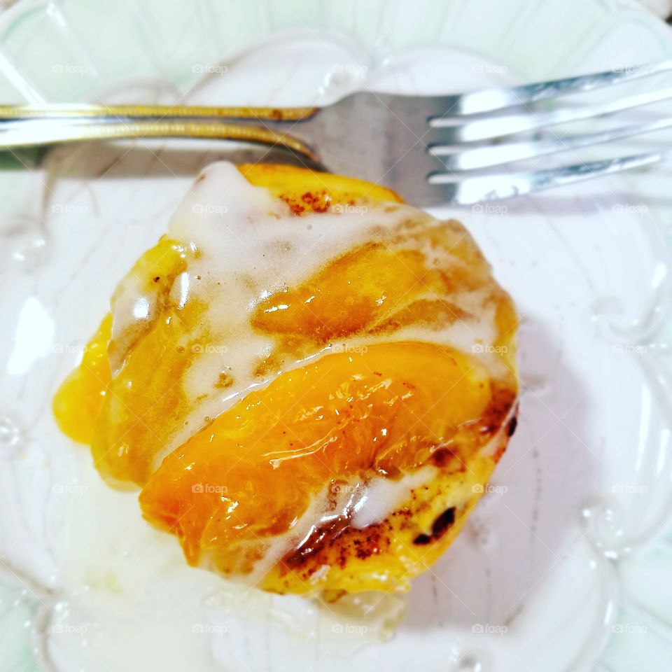 Peach Cinnamon Roll Cup