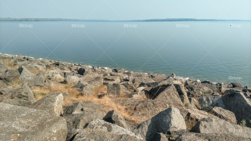 lake and rocks