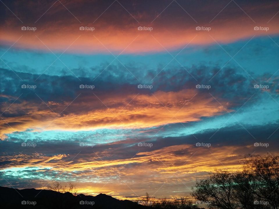 Arizona sunset colorful southwest intense color red vlue orange yellow