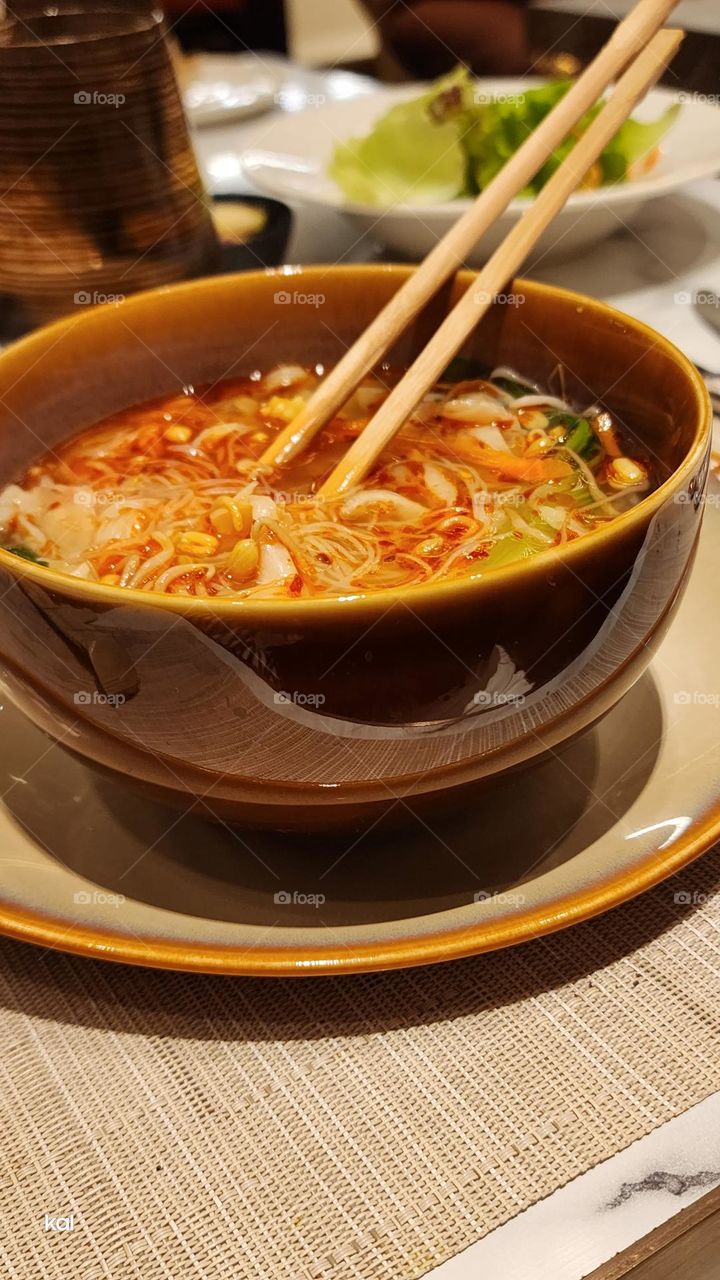 spicy yummy soup with vegetables