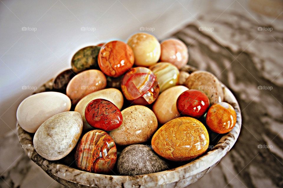 Various stone eggs