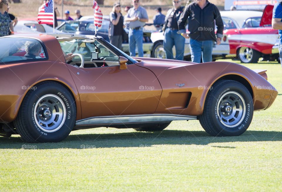 Classic car show brown stingray 