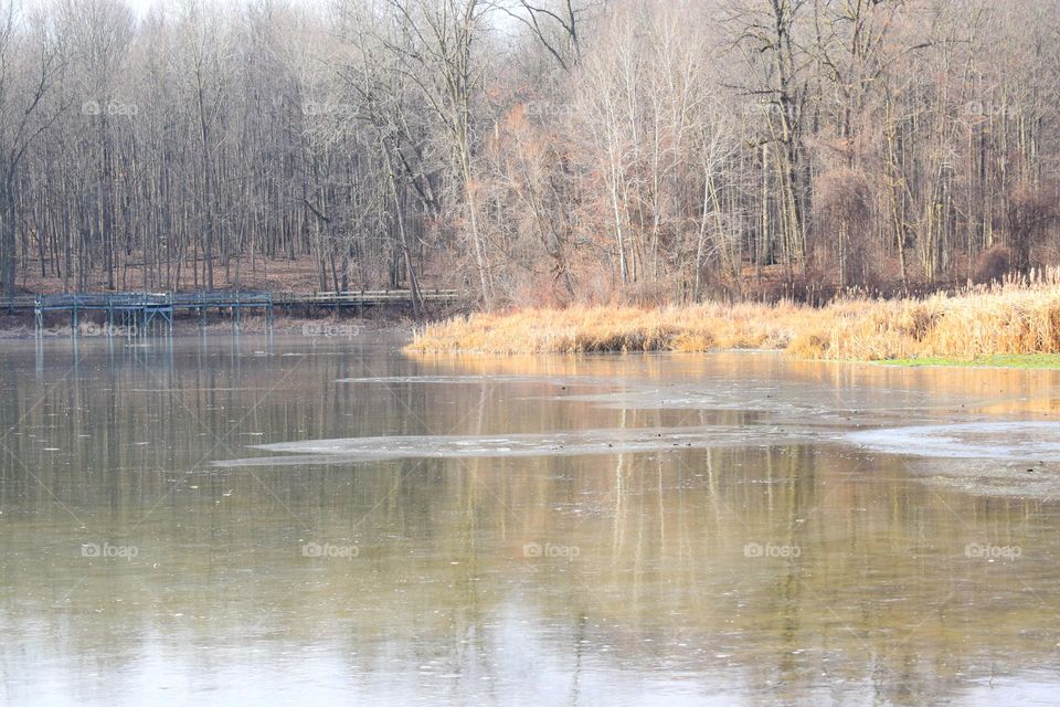 Beautiful landscape on a cool winter morning