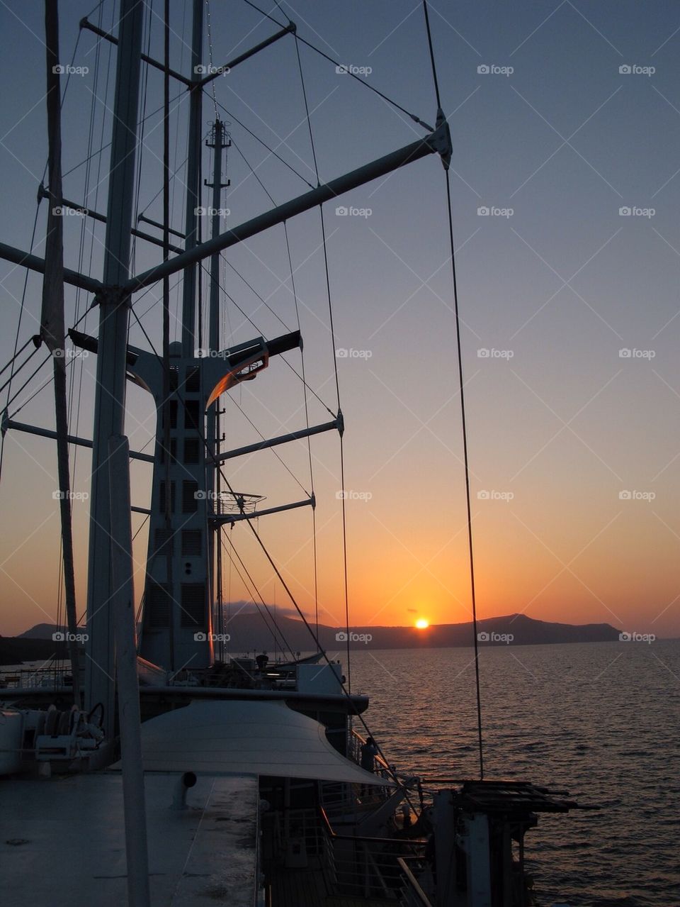 Windstar greek sunset