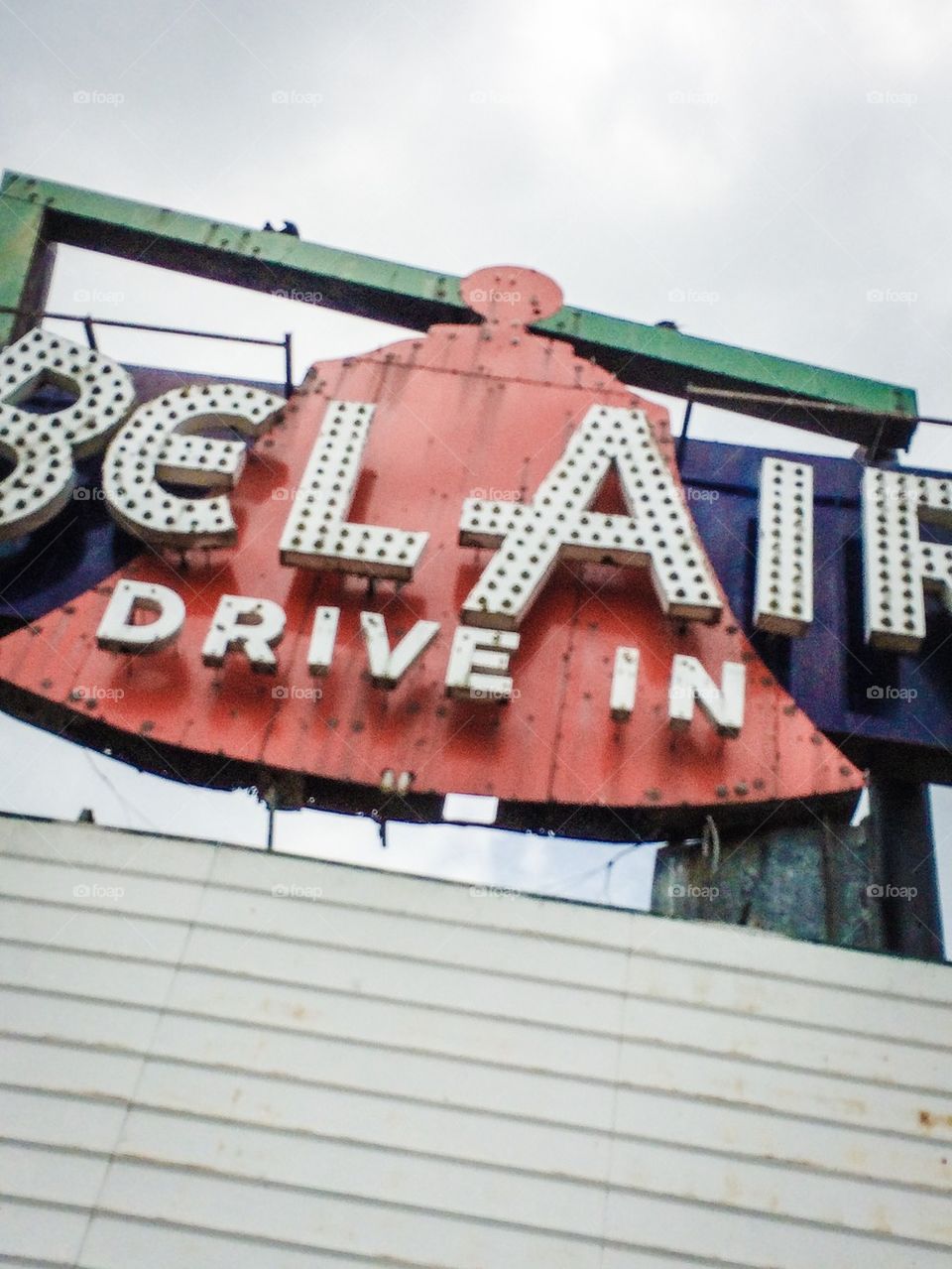 Old drive-in movie marquee