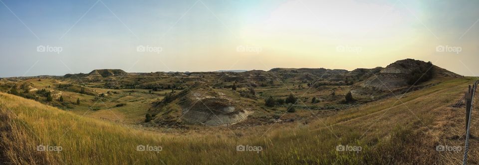 Panoramic view of badlands