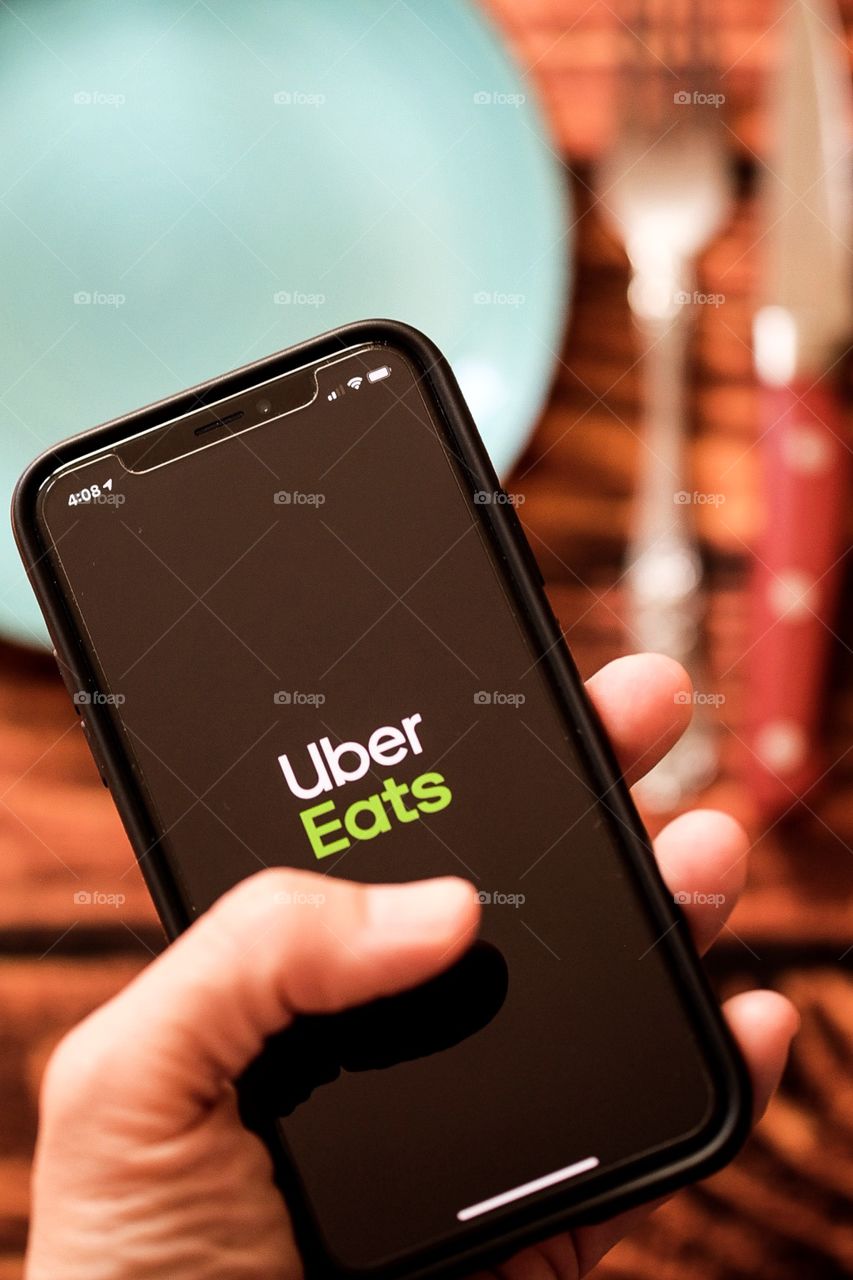 Ordering UBER Eats, UBER Eats App On iPhone, Using Uber Eats To Order Food, Treat Yourself With Uber Eats, Ordering Delivery, Delivering Food 