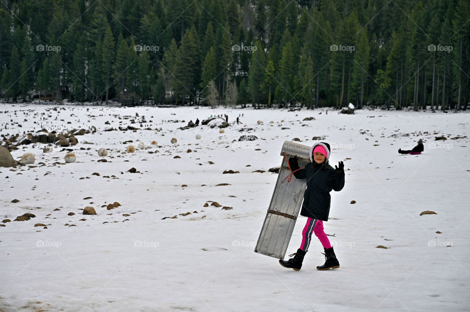 The empty lake of Pine Crest for snow fun day, for tourist and the nearby community. 