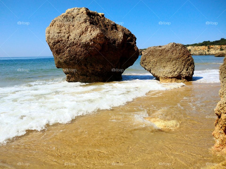 Rocks in the ocean...