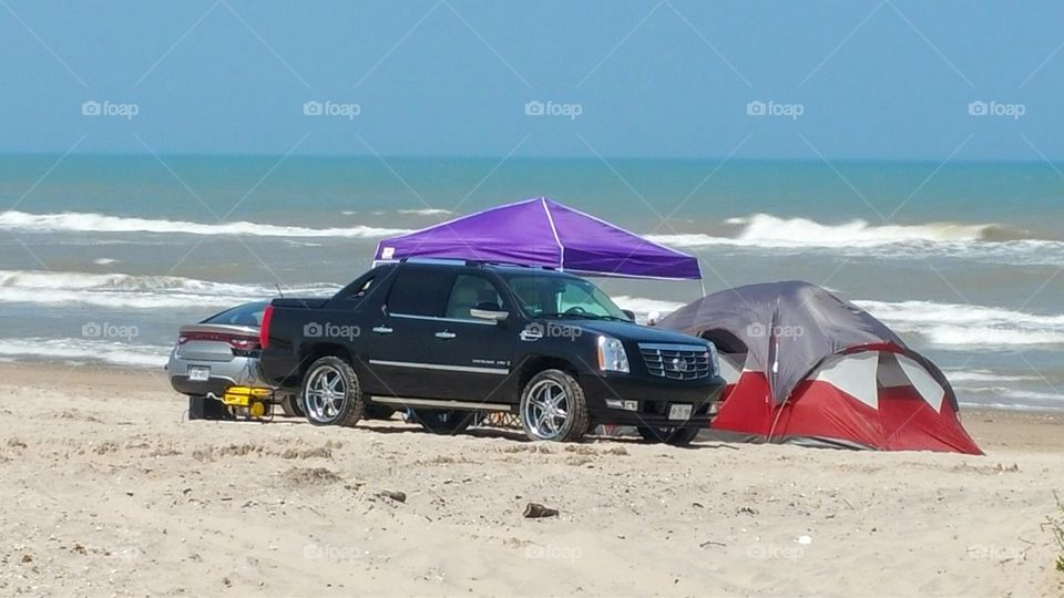 camping at beach