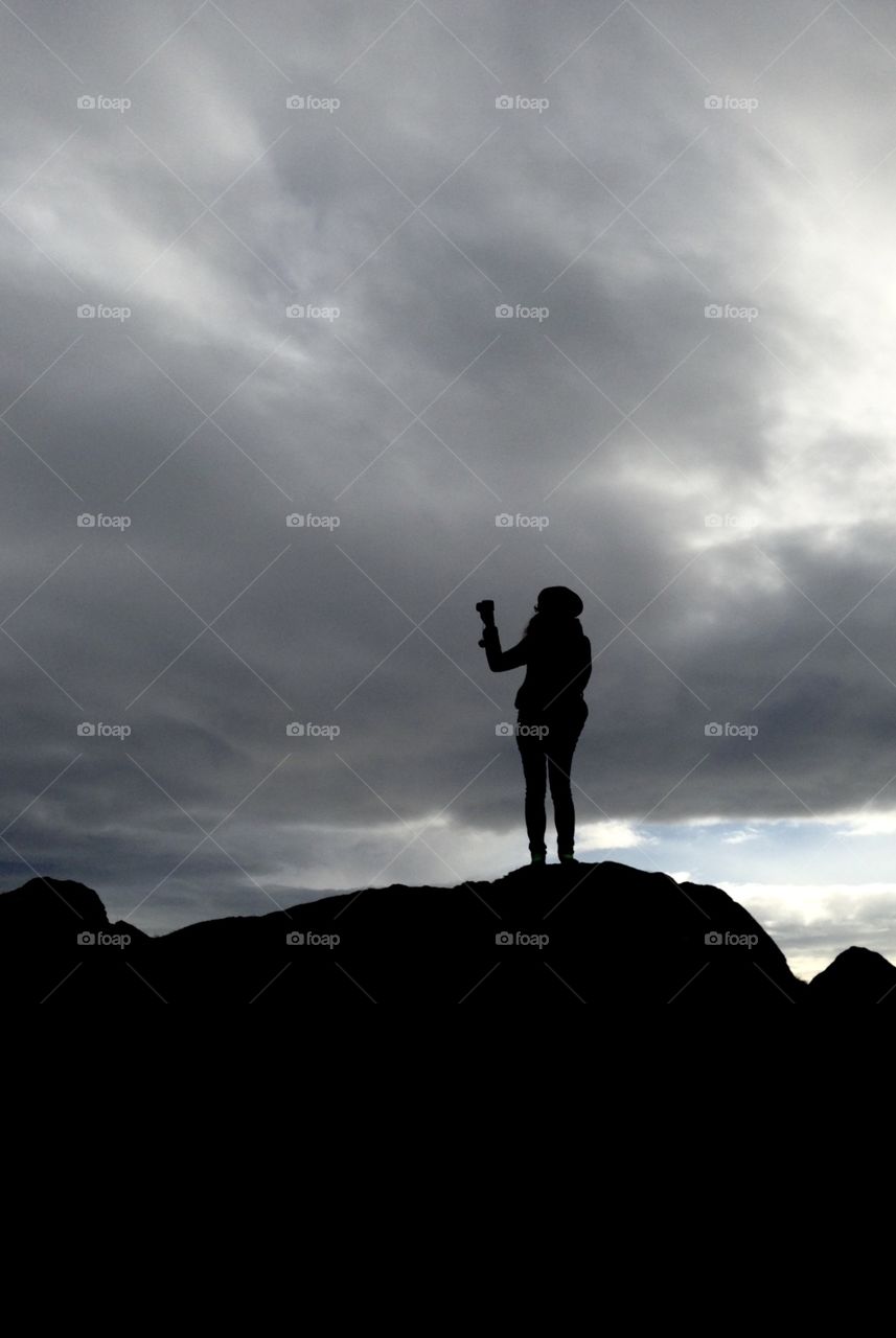 Shadow against the clouds