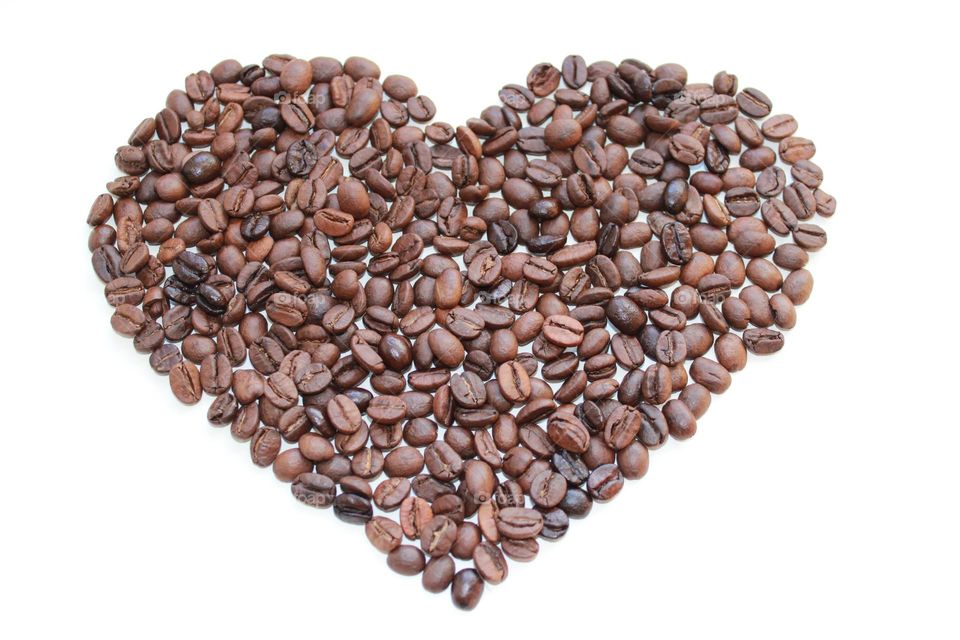 Coffee bean heart