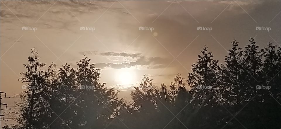 Bello amanecer de primavera