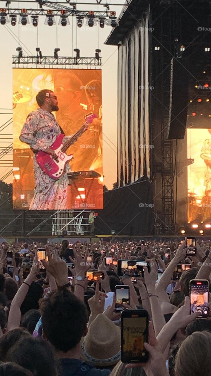 Looking screen at imagine dragons concert 