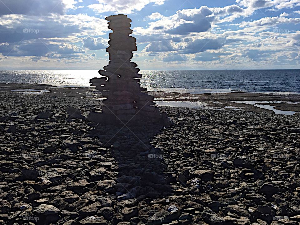 Piling up rocks in nature! 