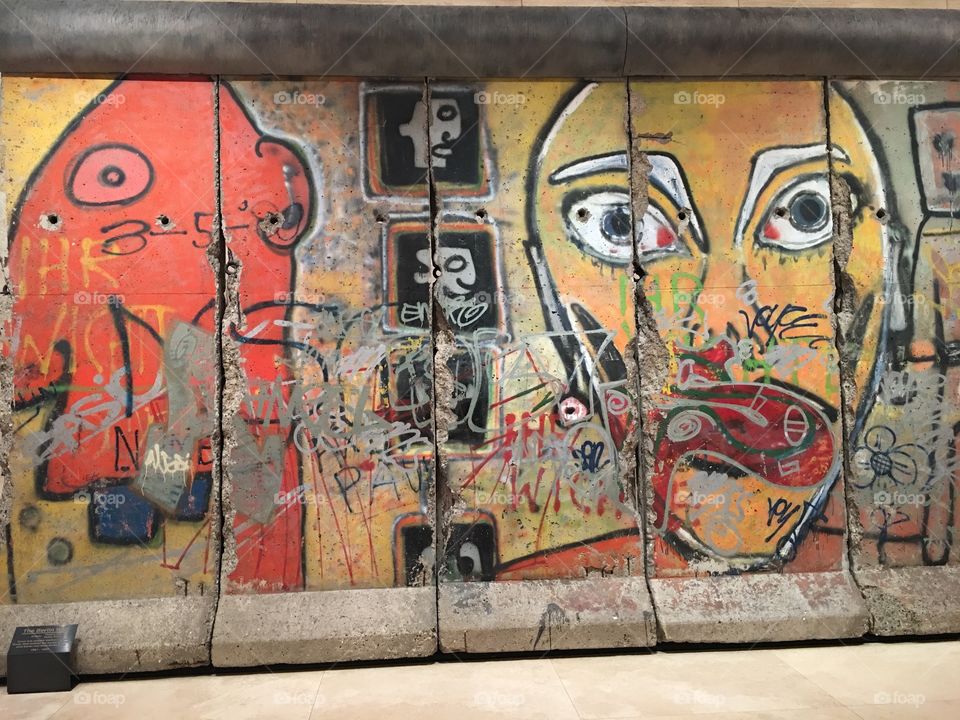 Portion of the Berlin Wall found at an office building in New York City.
