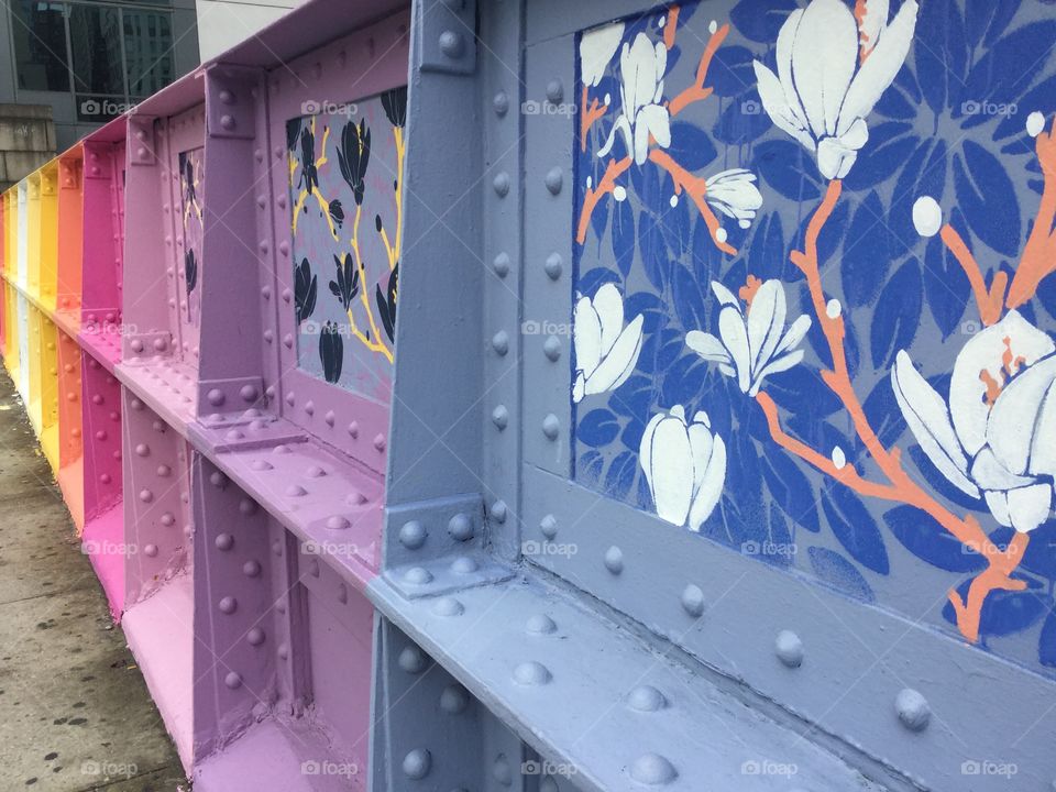 Colourful art bridge, New York 