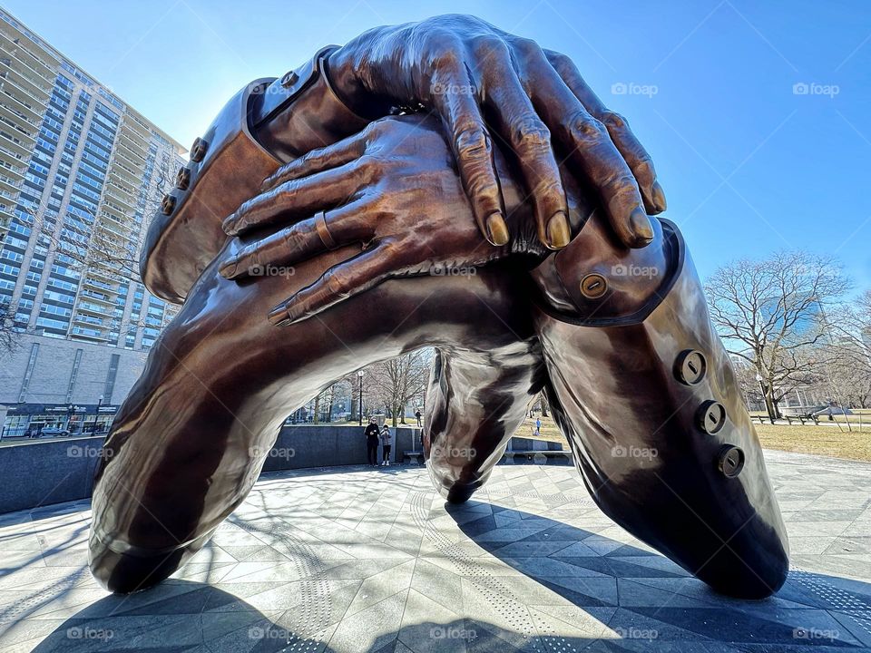 Embrace statue in Boston, Massachusetts 