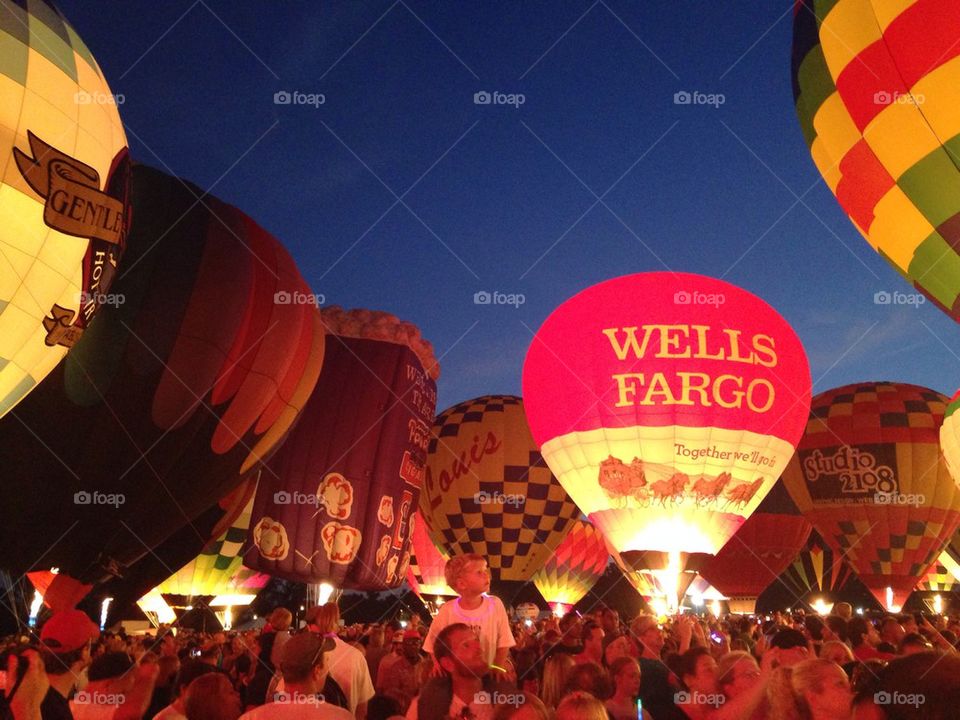 Festival hot air balloon glow