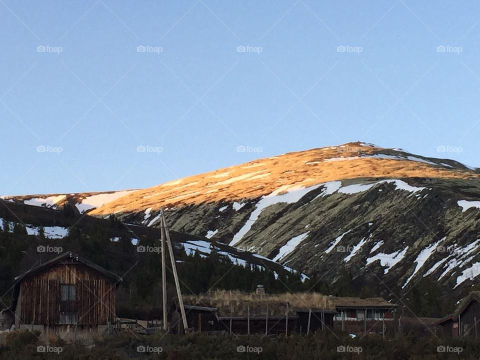 Norway. Evening , Norwegian mountains 