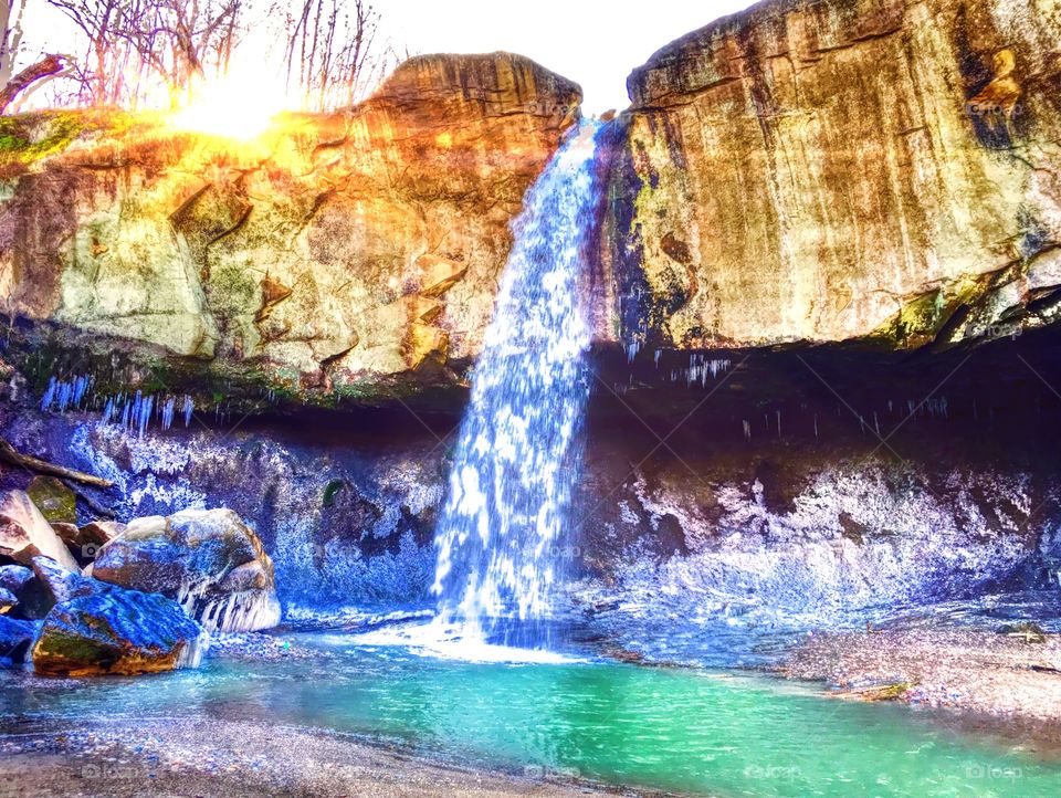 Beautiful waterfall in Indiana 