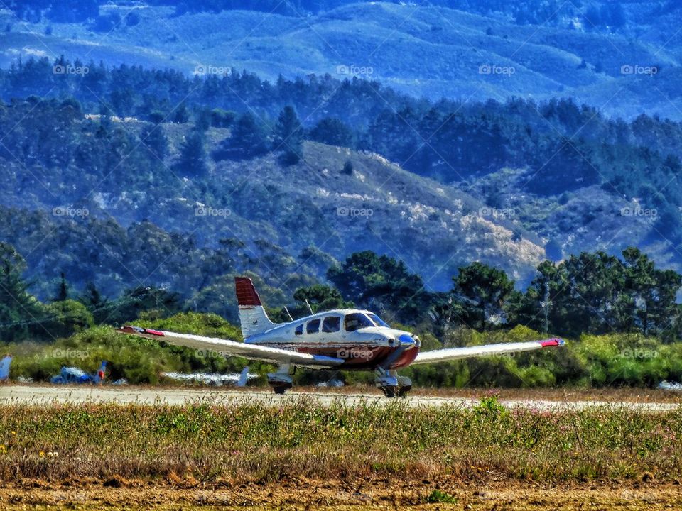 Civil aircraft taxiing to runway