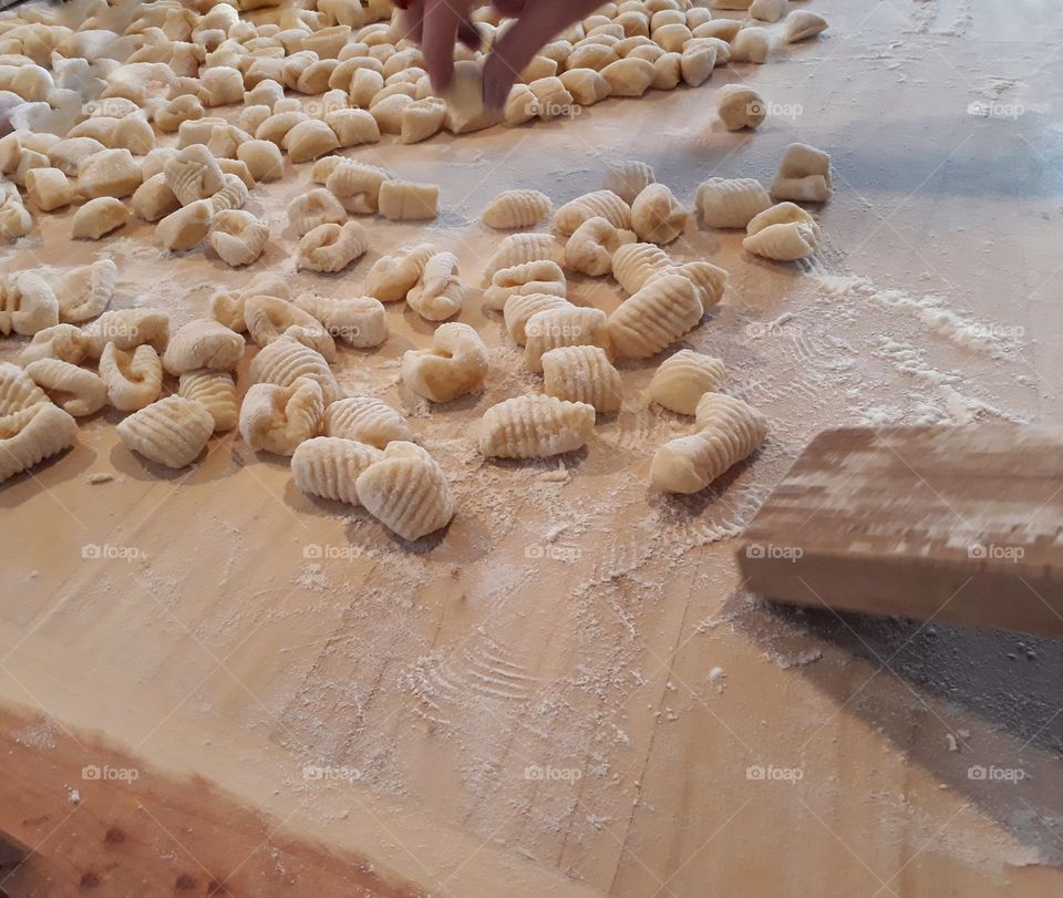 making homemade traditional pasta. Sardinia Italy