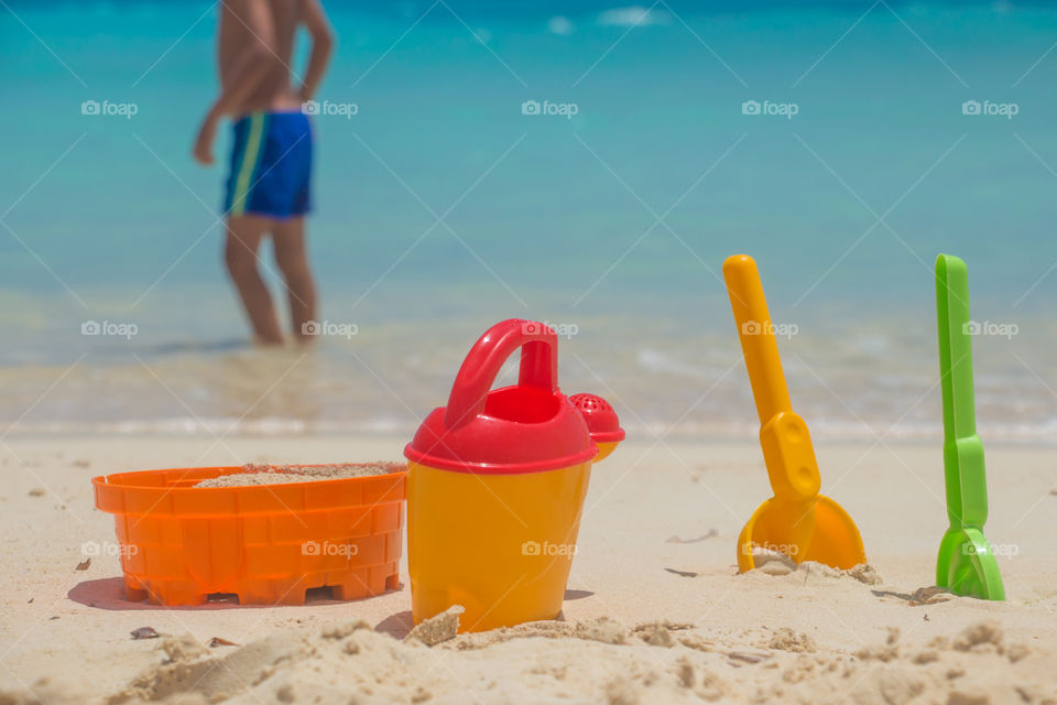 Kids playing on the beach