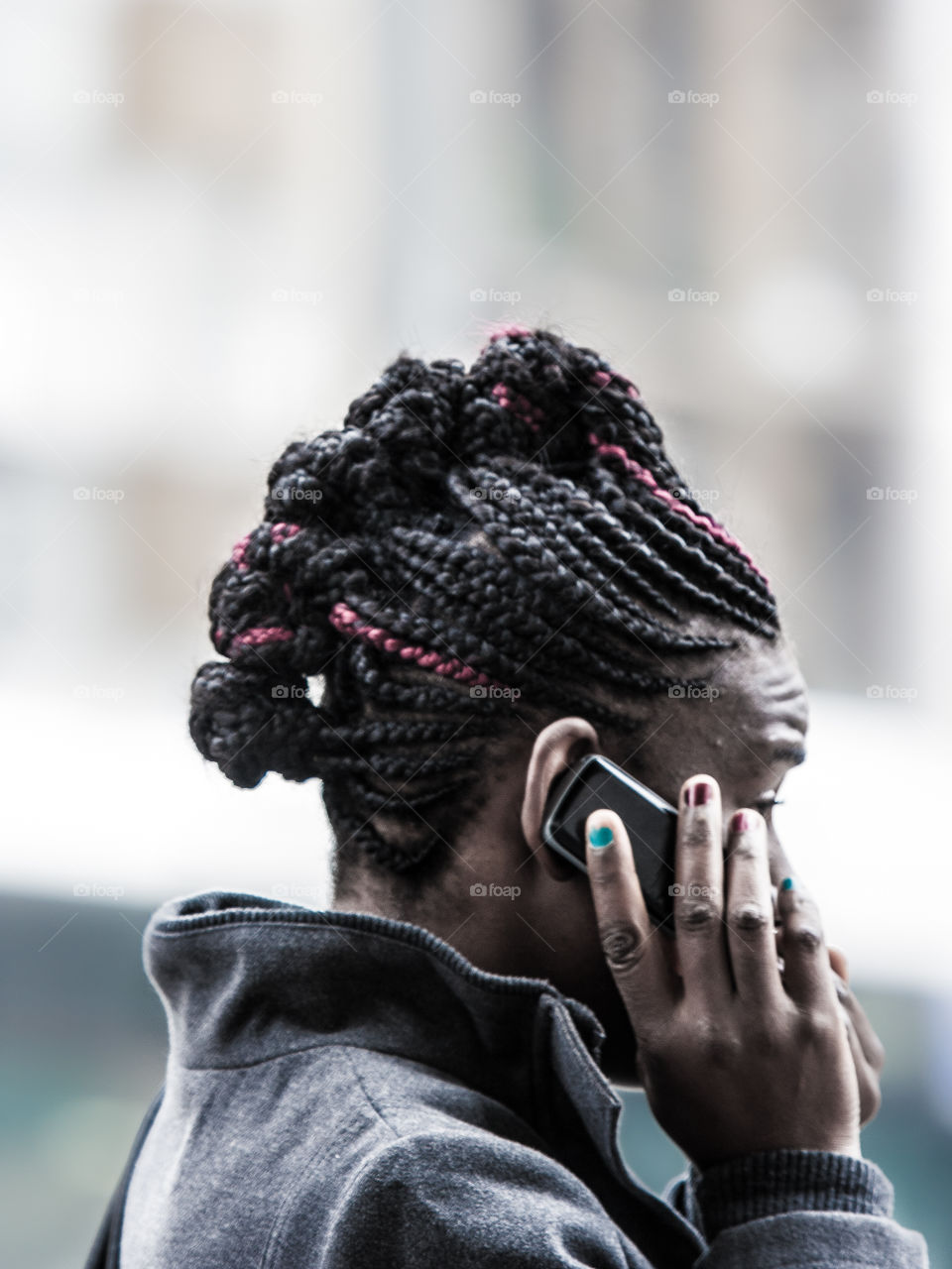 Woman speaking on phone