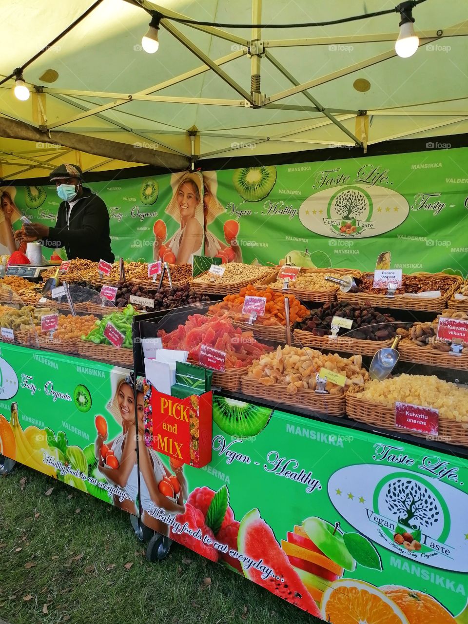 International markets in Tornio, Lapland, Finland. There are companies from several dozen different countries selling and presenting their products. People are happy when finally something happens for a long time.