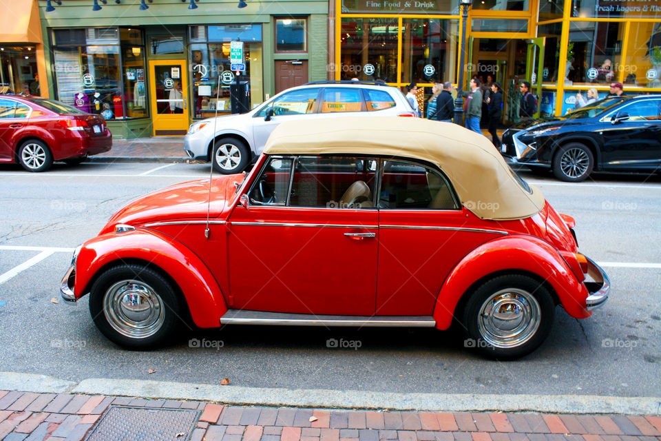 Red VW Beetle in Portsmouth NH