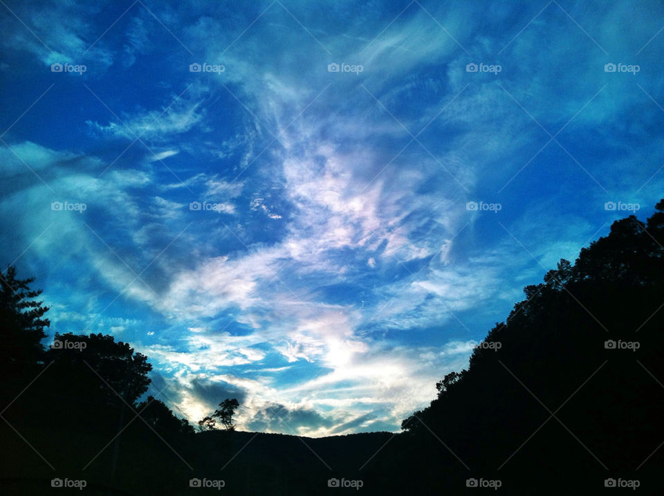 blue county sunset orange by delvec