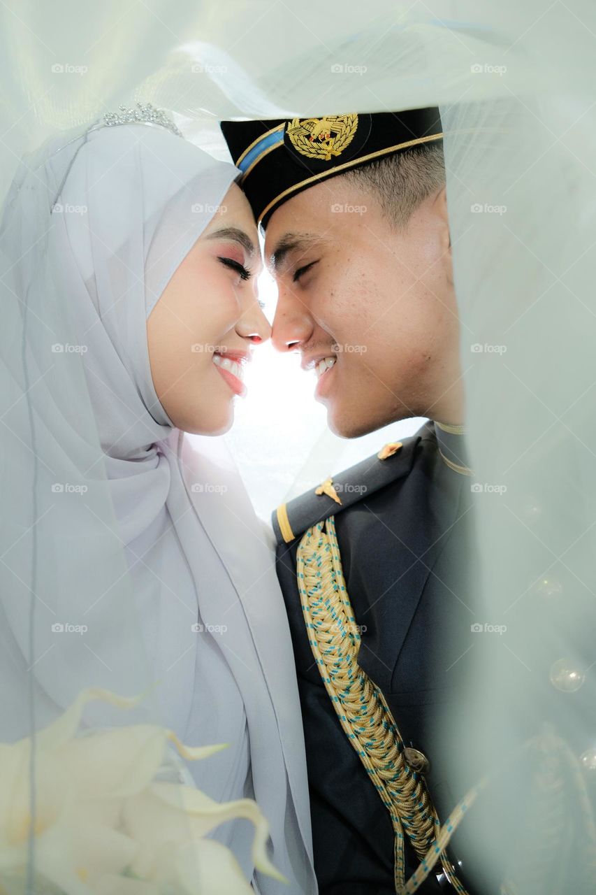 bride and groom on the wedding day.