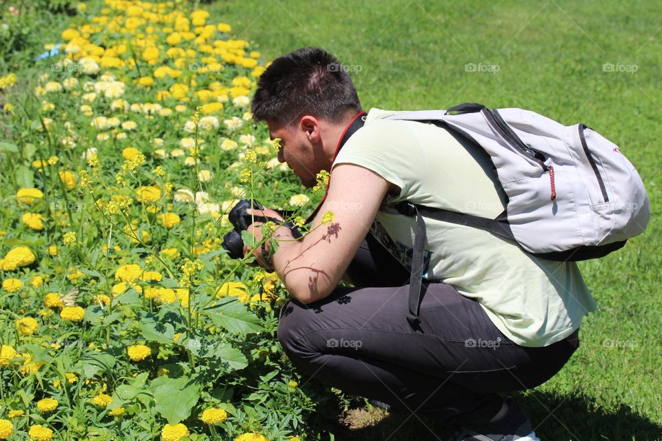 Taking a shoot of a butterfly