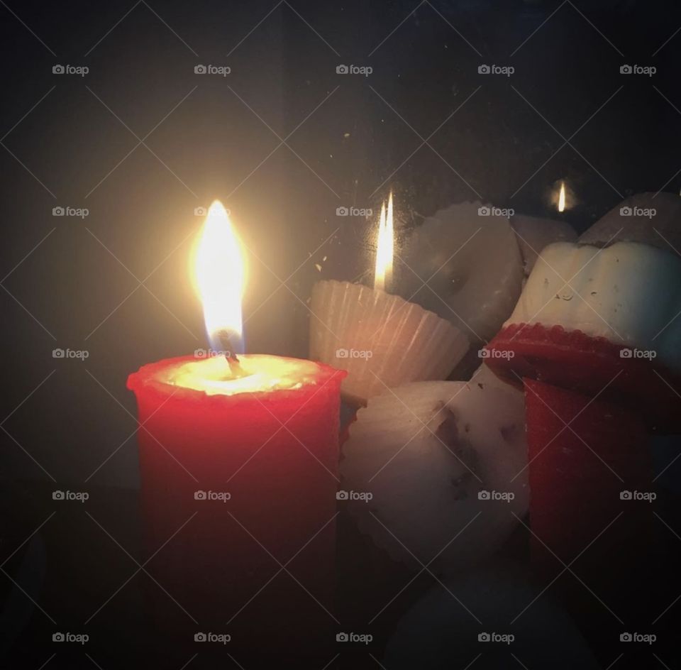 Candle red and white ❤️