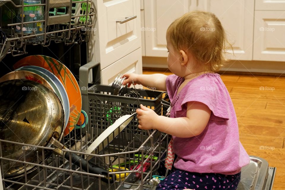 Toddler Helping With Chores