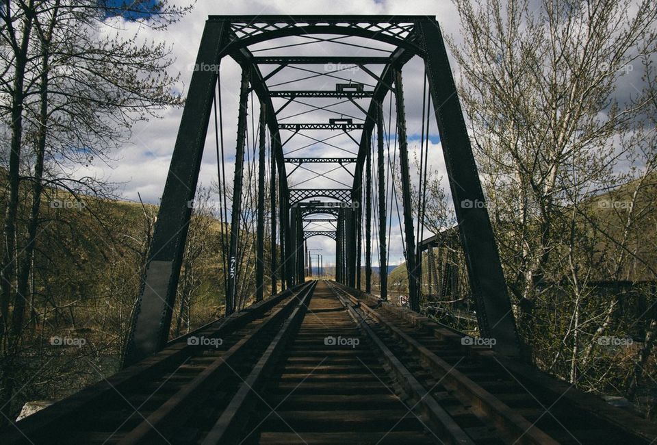 Train bridge in the valley 