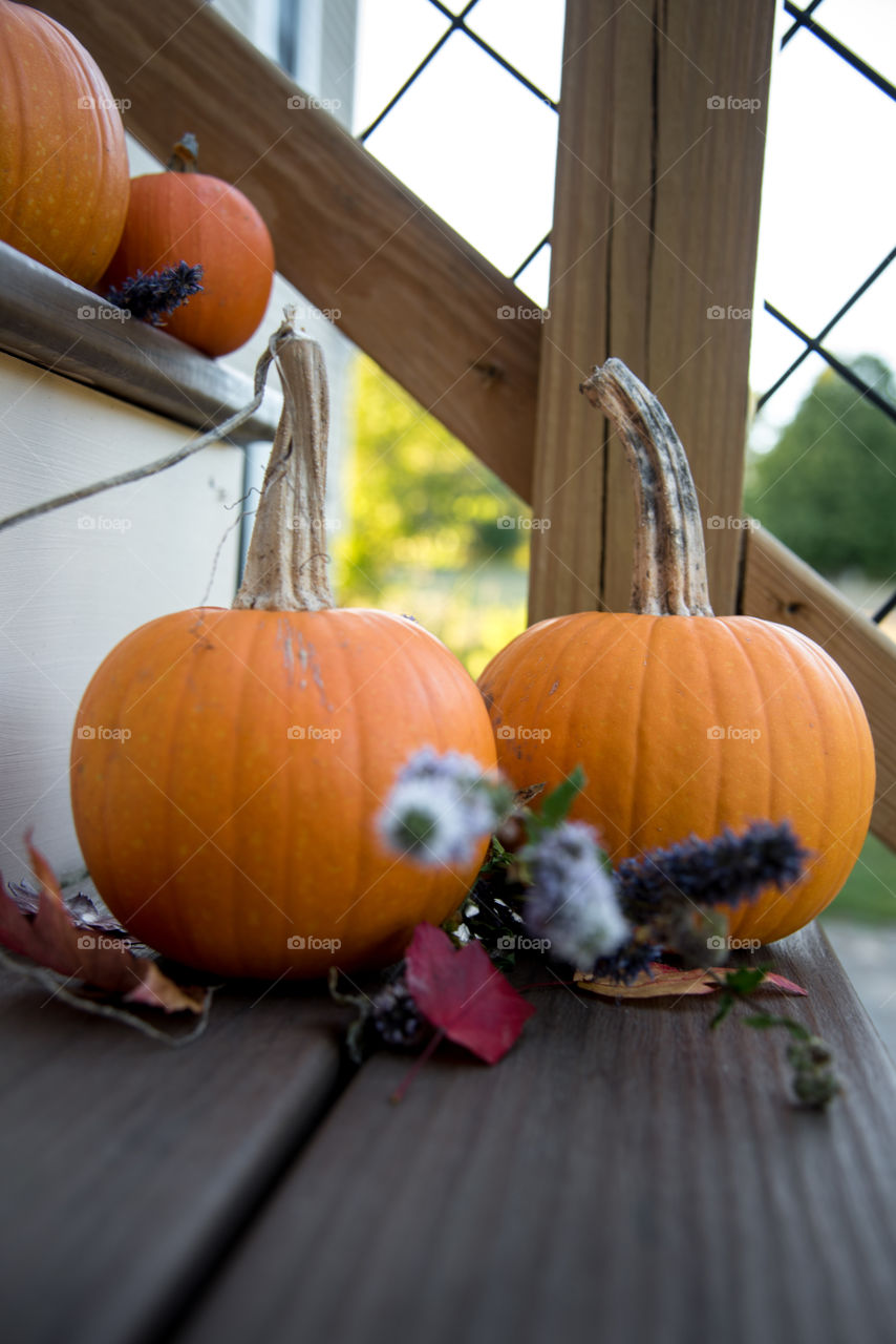 With fall comes beautiful pumpkins, flowers and leaves that are a nice way to decorate your steps