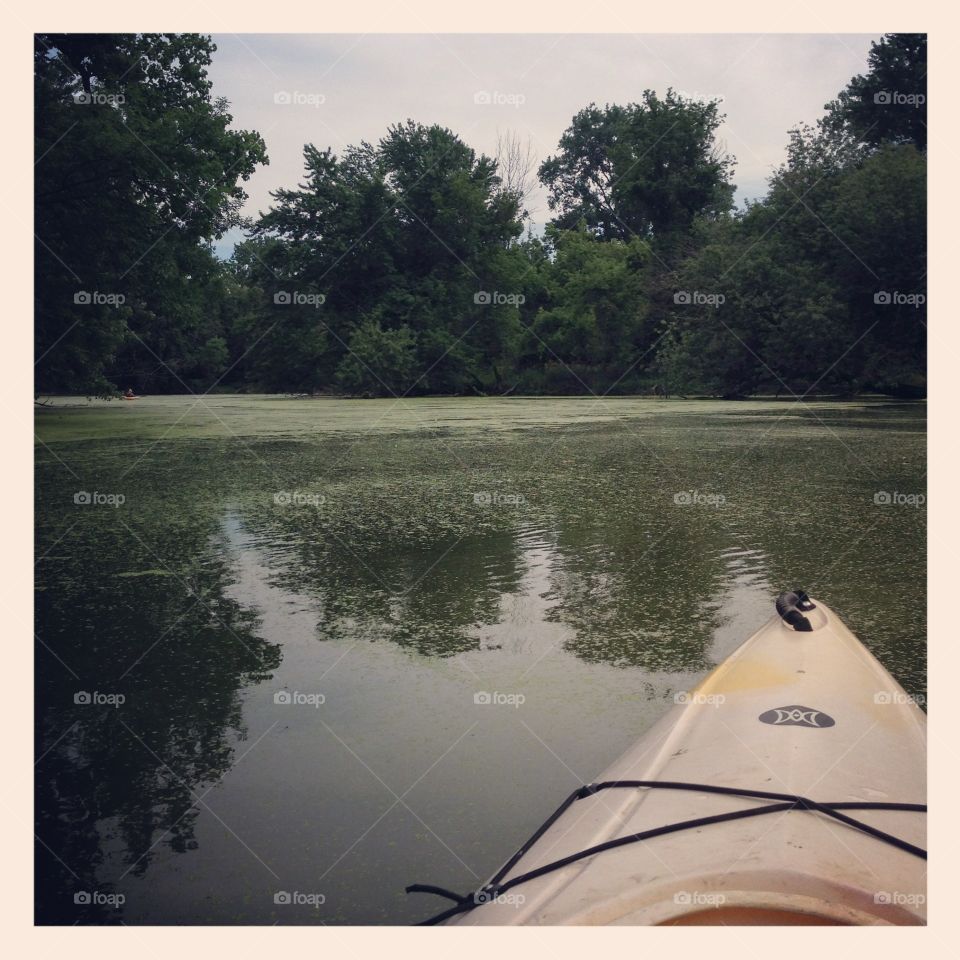 Kayak in sea lagoon 