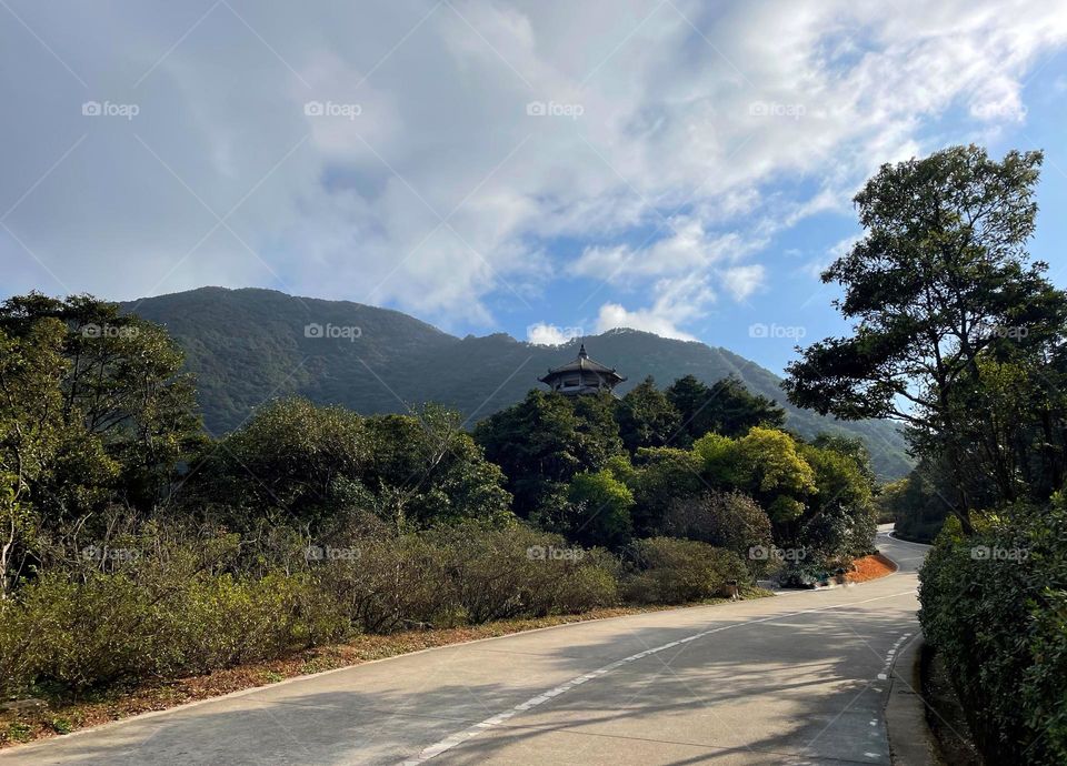 surrounded by clouds