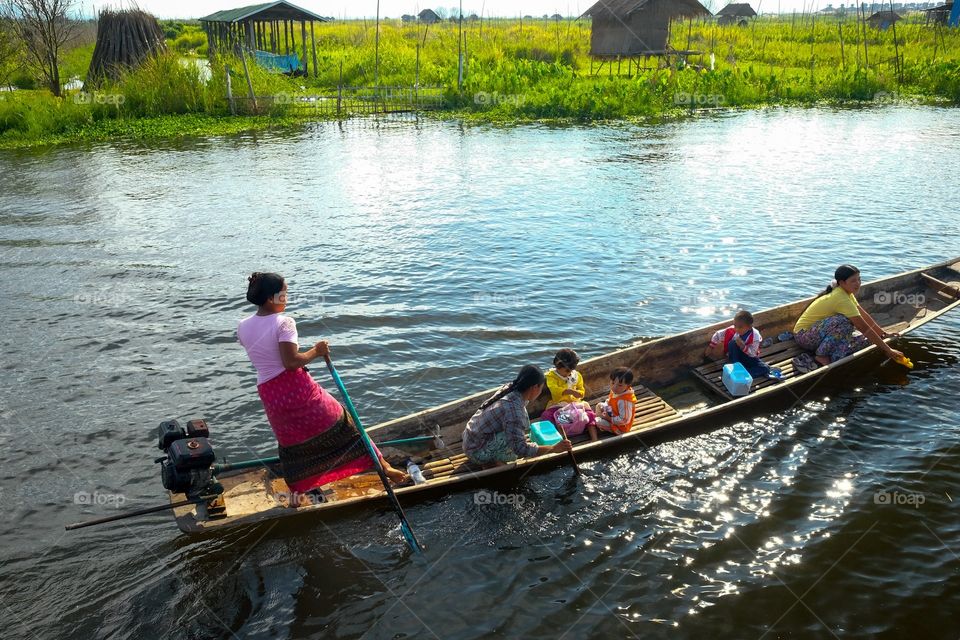 Rowing boats in
Myanmar