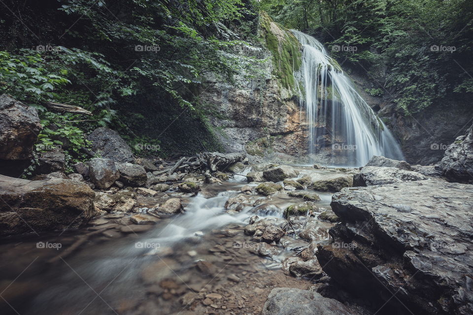 Ulu-Uzen river with Djur-djur waterfall in Crimea