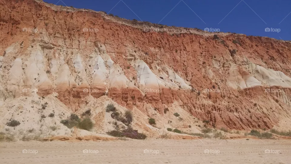 rocks in the Algarve . beach felizia Algarve Portugal 
