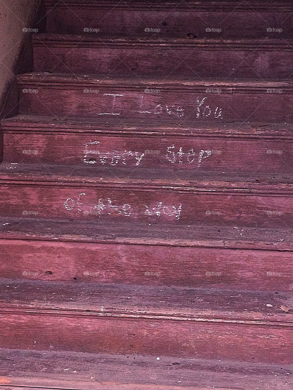 Love note on a staircase 