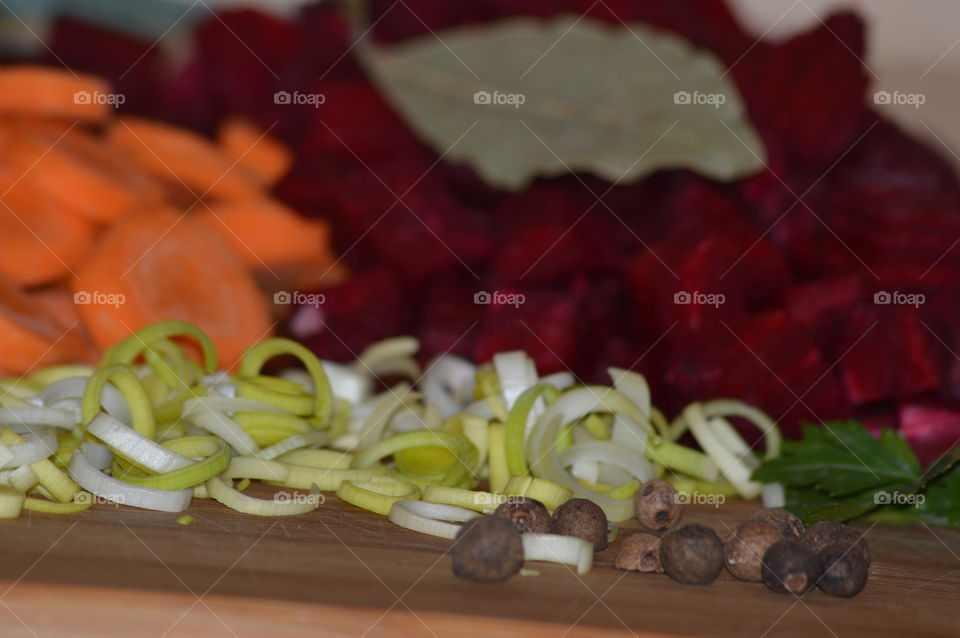 vegetables and spices to prepare a soup