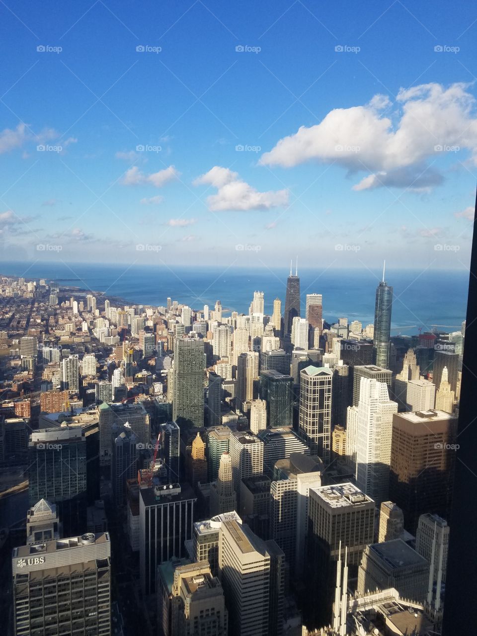 Bird's eye view of Chicago from 115 floors up.
