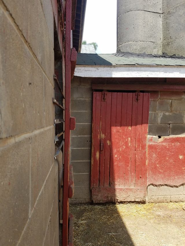 Red barn door