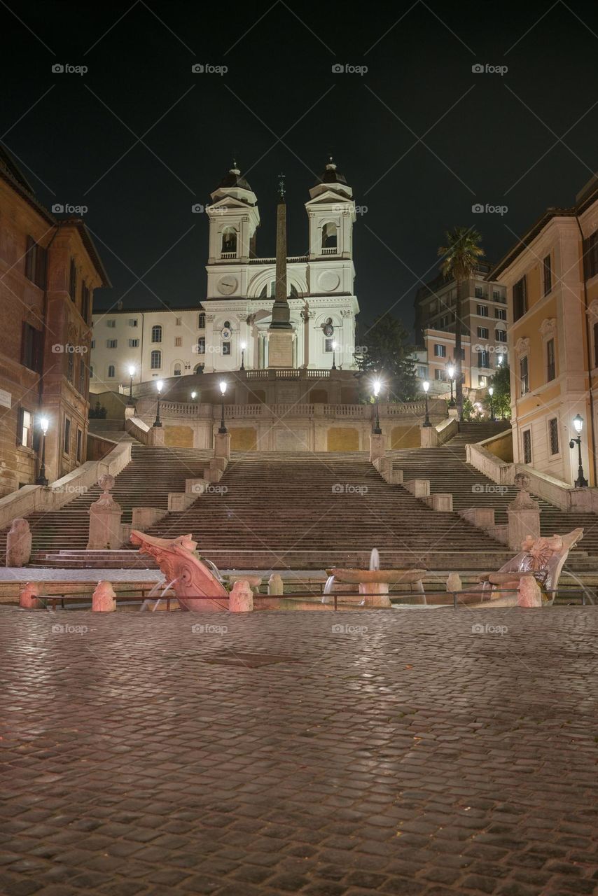 Spanish steps at night 