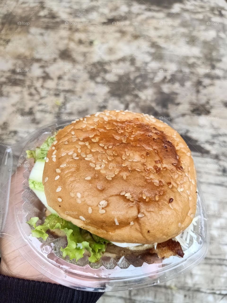 Close-up view of Burger
